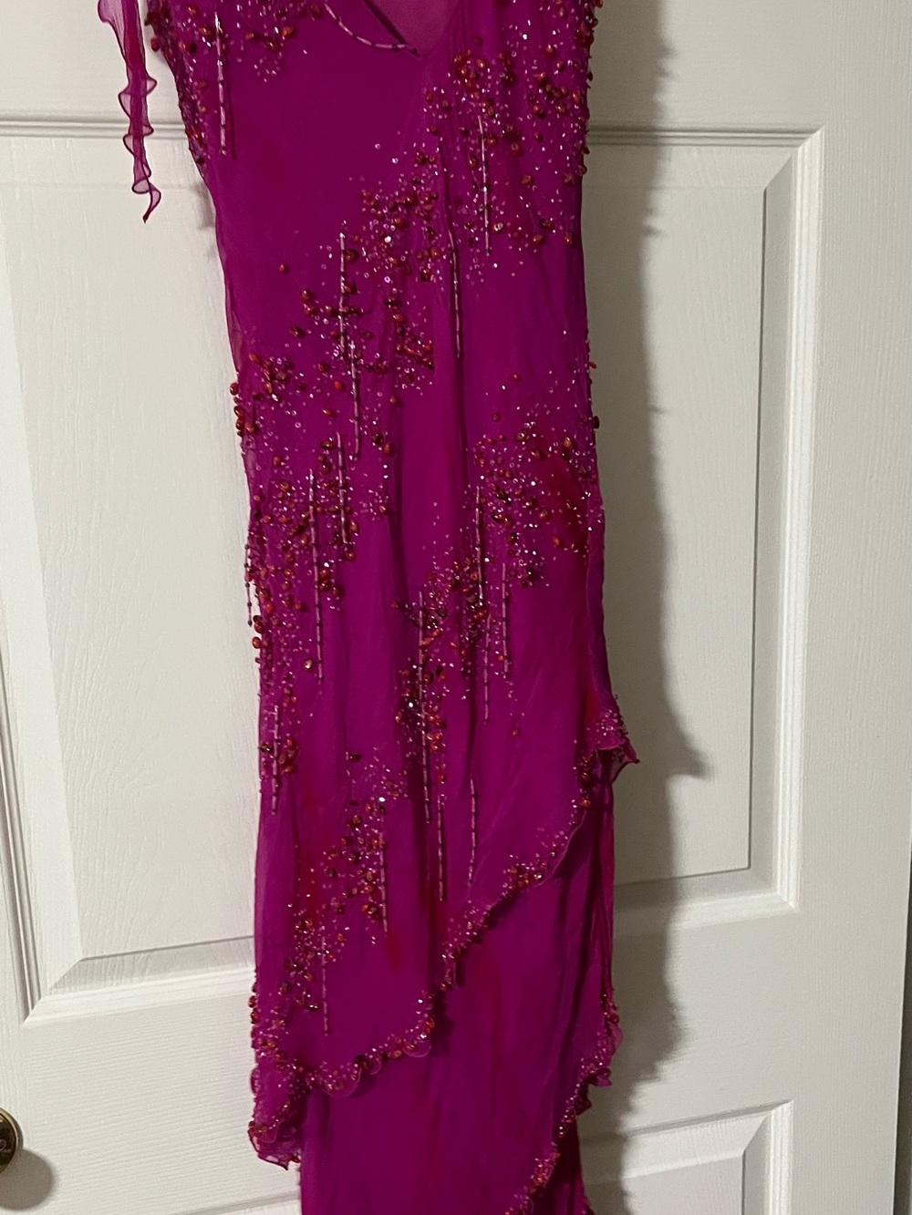 Women’s Beaded Fuchsia Skirt - Elegant Evening Wear no tag but size small